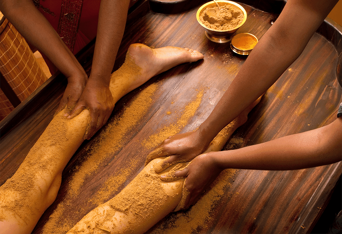 Ayurveda retreat in Rishikesh - Udwarthanam treatment